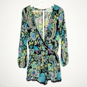 Steezyer Floral Lined Long Sleeve Romper